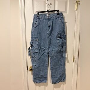 RE generation wide leg cargo jeans